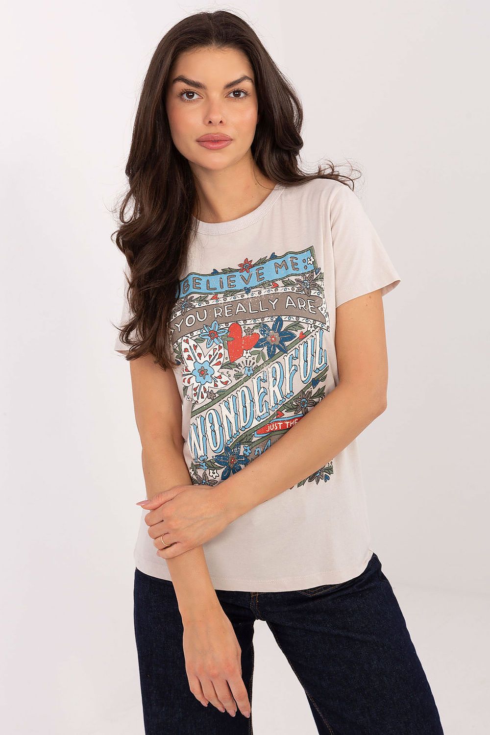  Tshirt Damski Model D12048M02556K Light Beige - Factory Price 