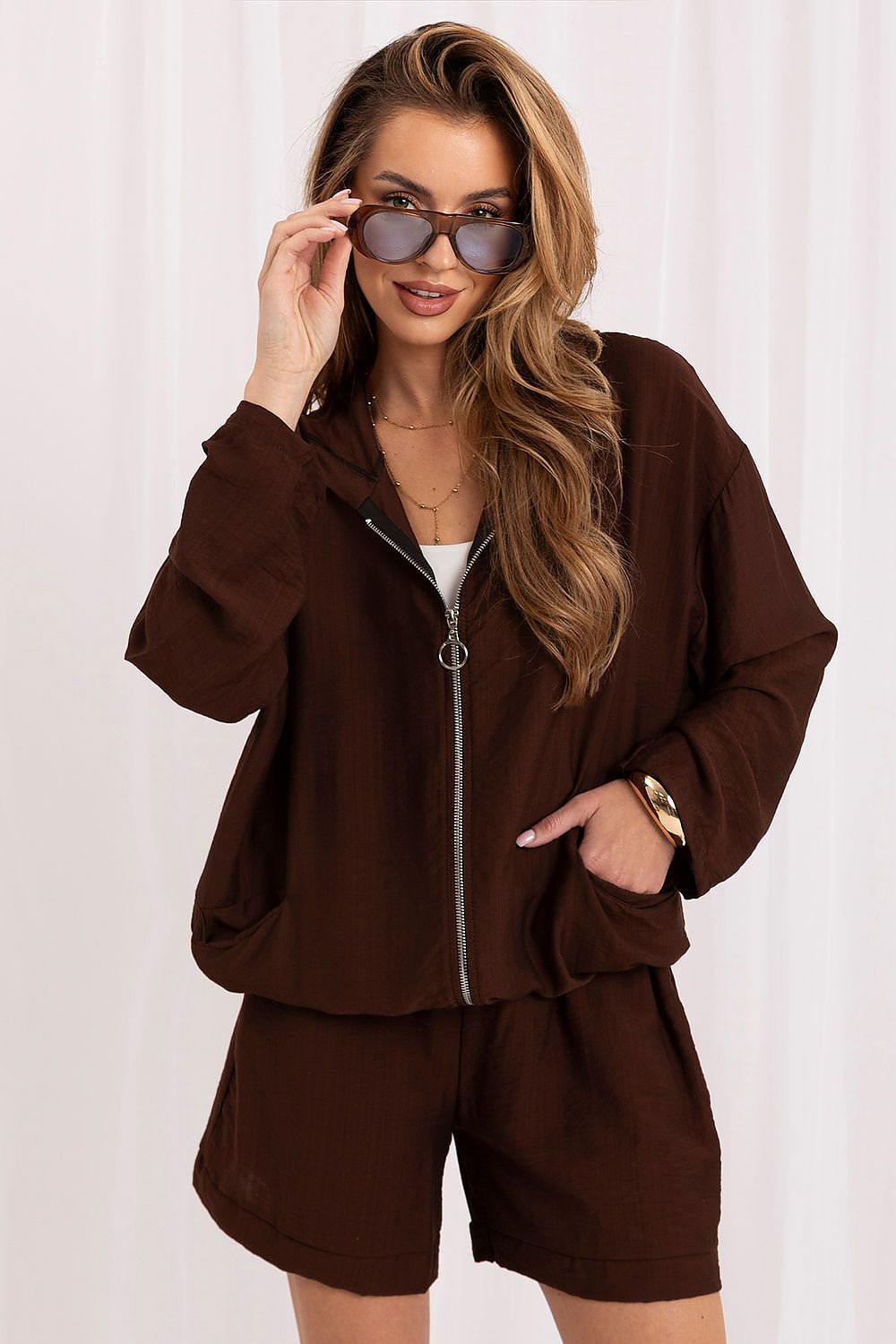   Bluza Damska Model IT-BL-10362.24 Dark Brown - Rue Paris 