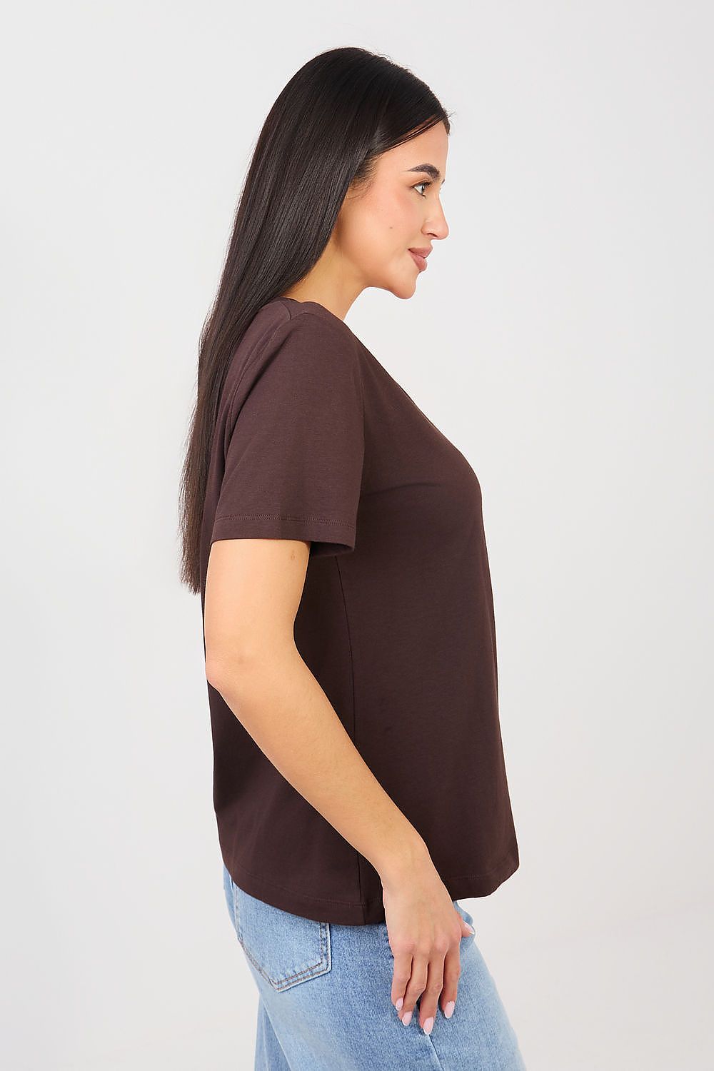   Tshirt Damski Model RV-TS-A1095.33 Dark Brown - Rue Paris 
