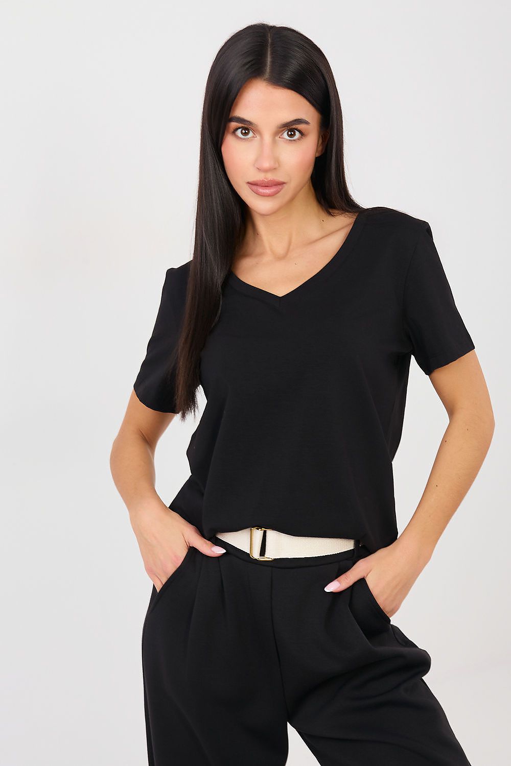   Tshirt Damski Model RV-TS-A1095.33 Black - Rue Paris 