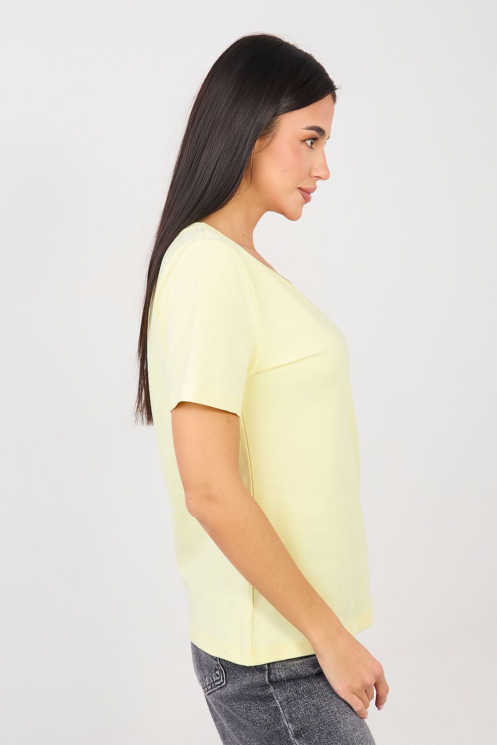   Tshirt Damski Model RV-TS-A1095.33 Light Yellow - Rue Paris 