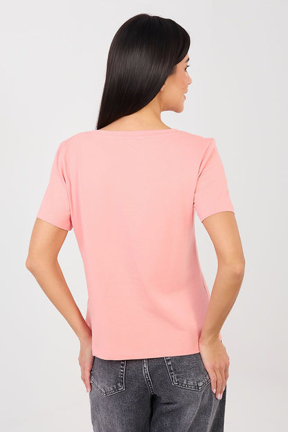   Tshirt Damski Model RV-TS-A1095.33 Brzoskwinia - Rue Paris 