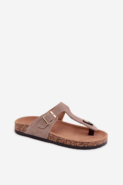  Sandał Japonki Model Honey 26SD21-101 Dark Beige - Step in style 