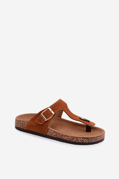  Sandał Japonki Model Honey 26SD21-101 Camel - Step in style 