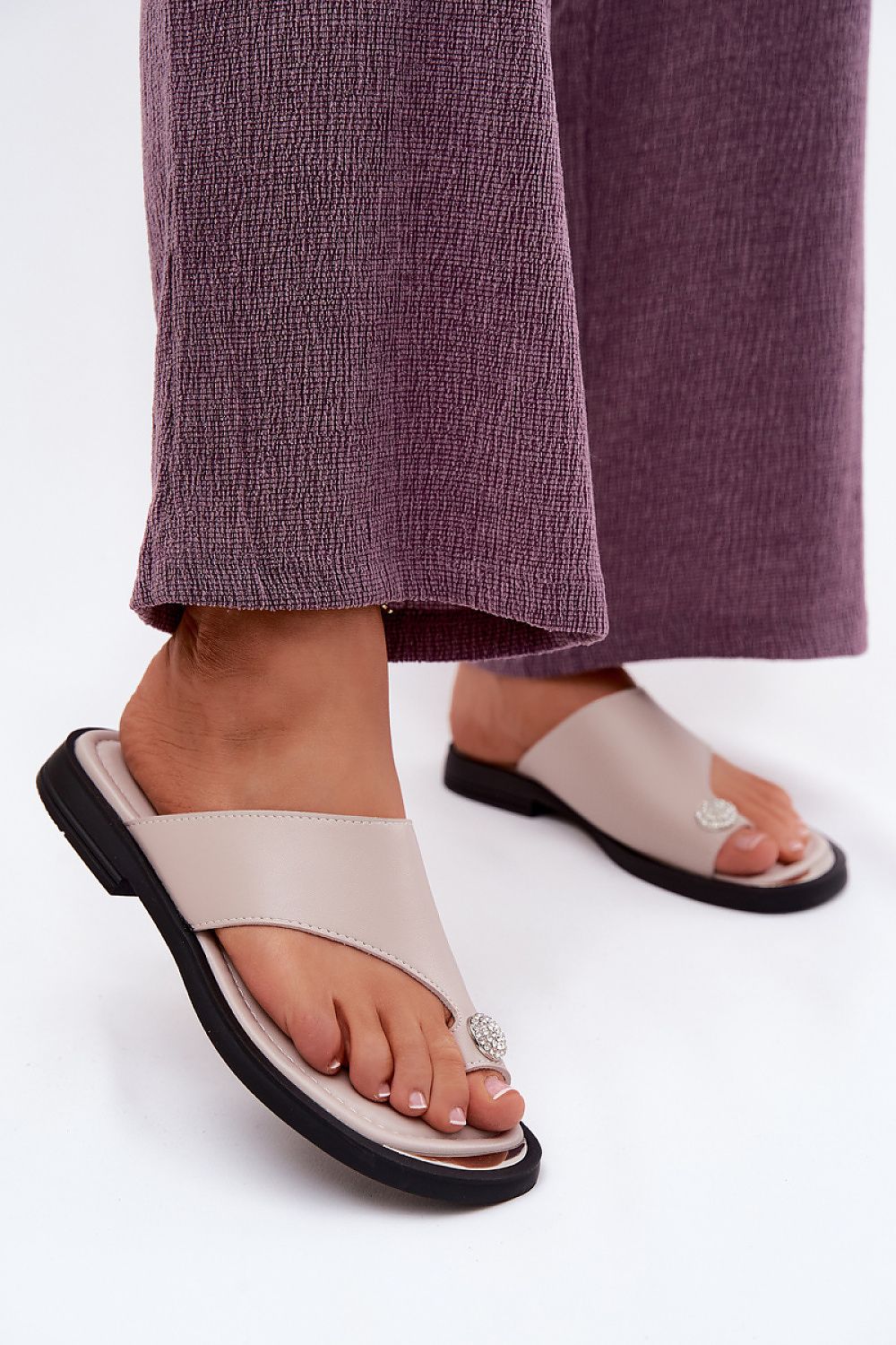  Sandał Japonki Model Vinceza 62307 Beige - Step in style 