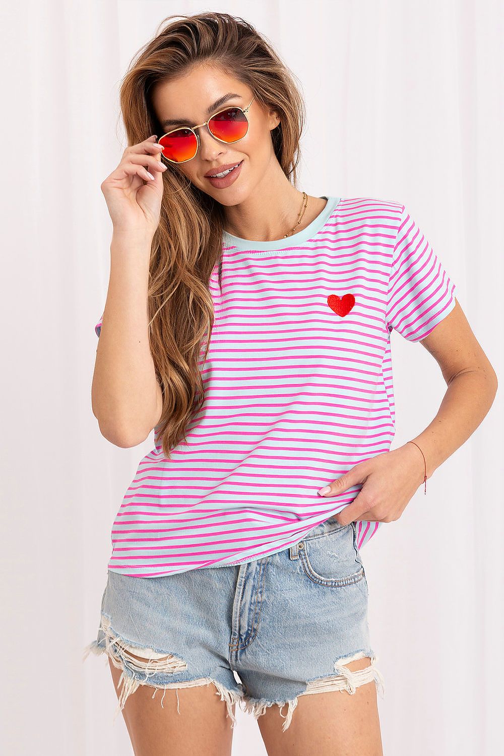   T-shirt Damski Model IT-TS-22397.89 Light Blue - Italy Moda 