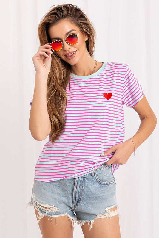   T-shirt Damski Model IT-TS-22397.89 Light Blue - Italy Moda 
