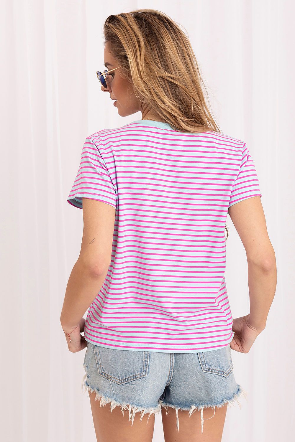   T-shirt Damski Model IT-TS-22397.89 Light Blue - Italy Moda 