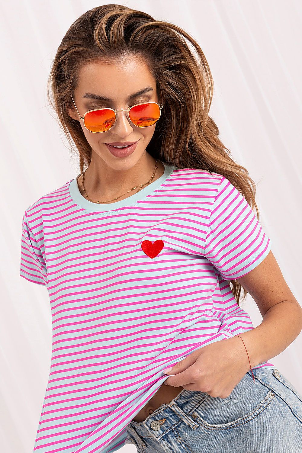   T-shirt Damski Model IT-TS-22397.89 Light Blue - Italy Moda 