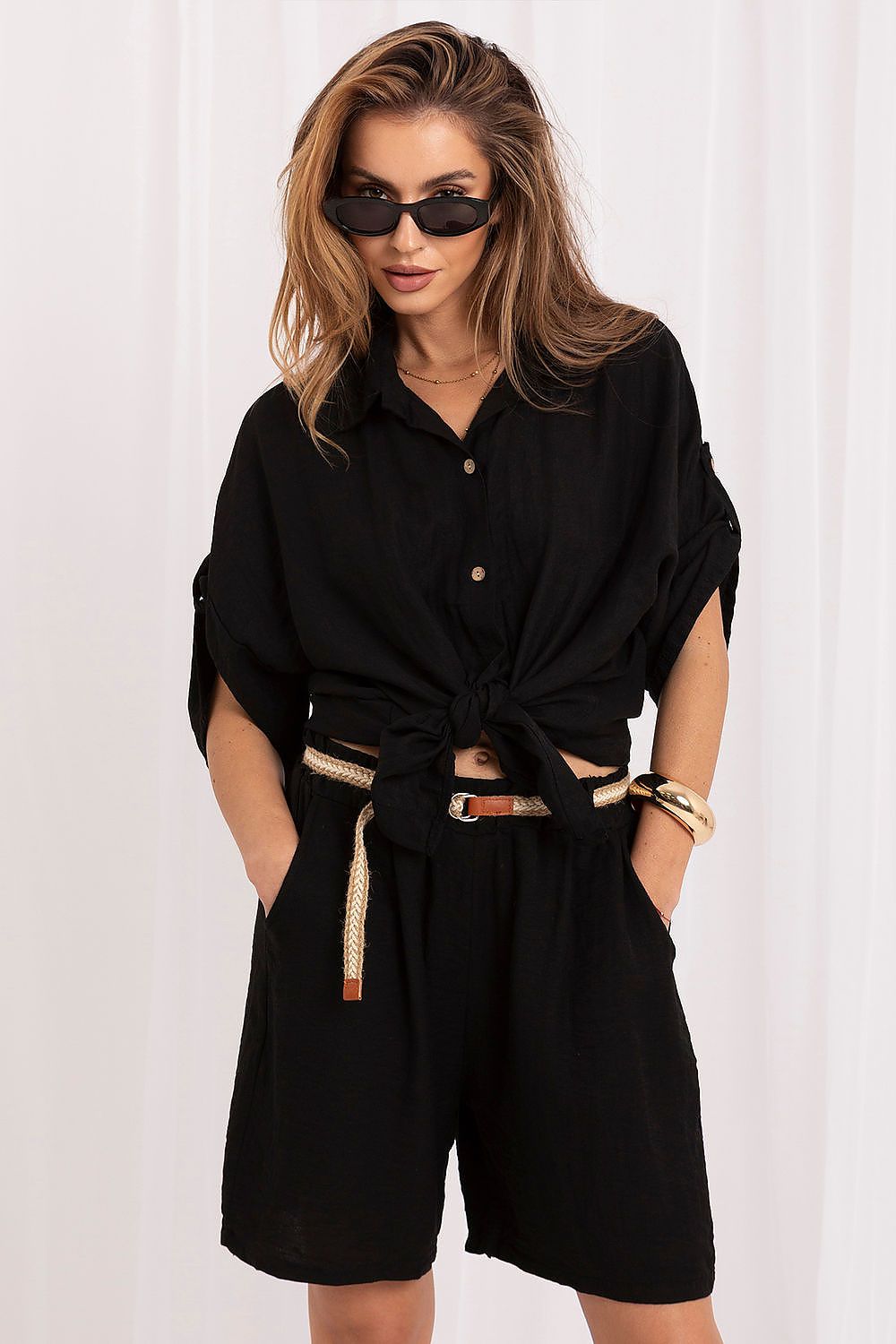   Koszula Damska Model MI-KS-6537.74P Black - Italy Moda 