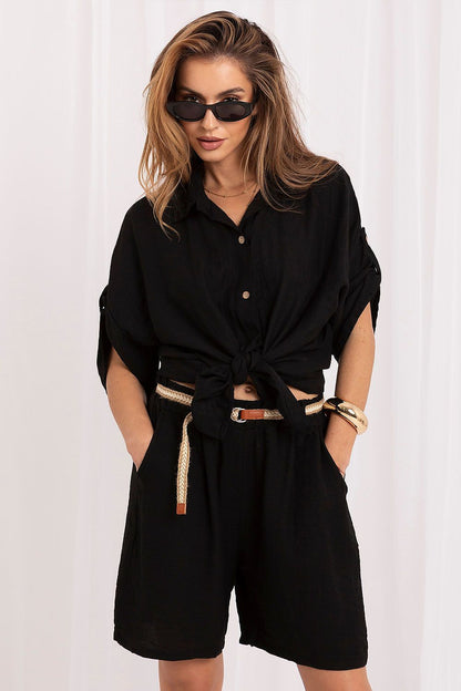   Koszula Damska Model MI-KS-6537.74P Black - Italy Moda 