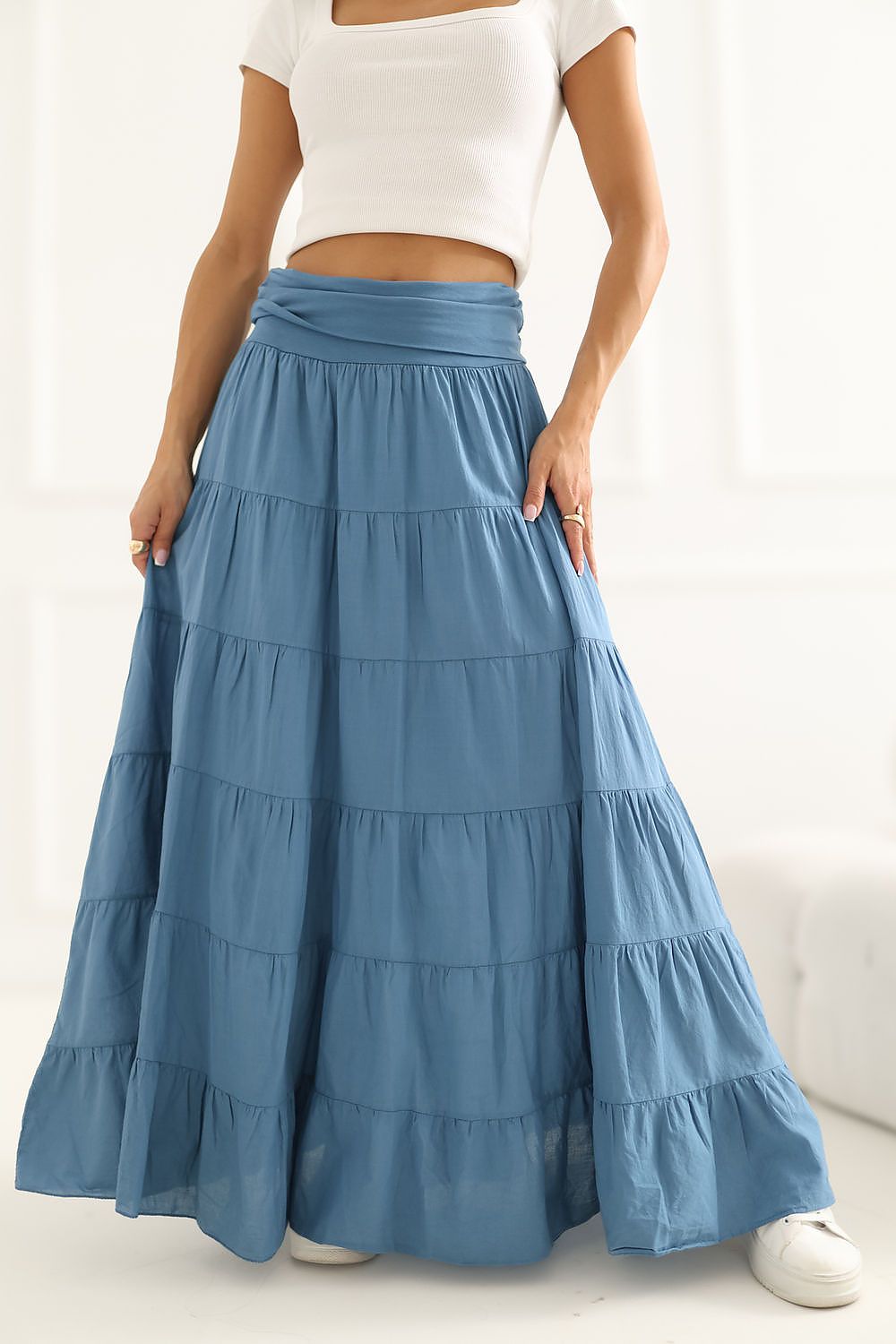  Spódnica Model IT-SD-FL9357MSL.52 Blue - Italy Moda 