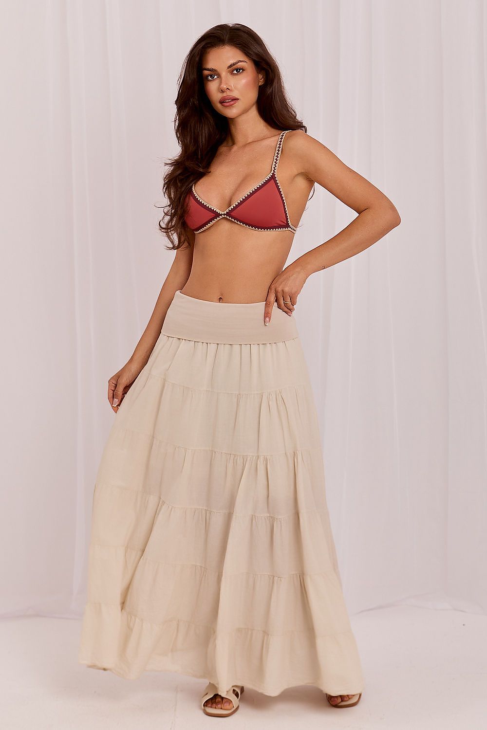  Spódnica Model IT-SD-FL9357MSL.52 Light Beige - Italy Moda 