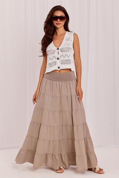  Spódnica Model IT-SD-FL9357MSL.56 Dark Beige - Italy Moda 