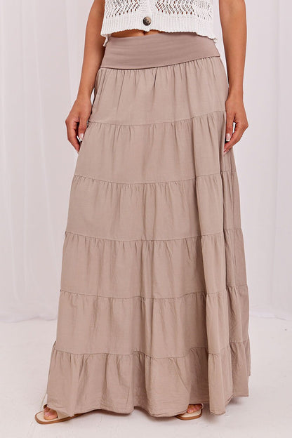  Spódnica Model IT-SD-FL9357MSL.56 Dark Beige - Italy Moda 