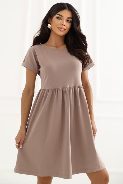  Sukienka Model RV-SK-5672.03P Dark Beige - Rue Paris 