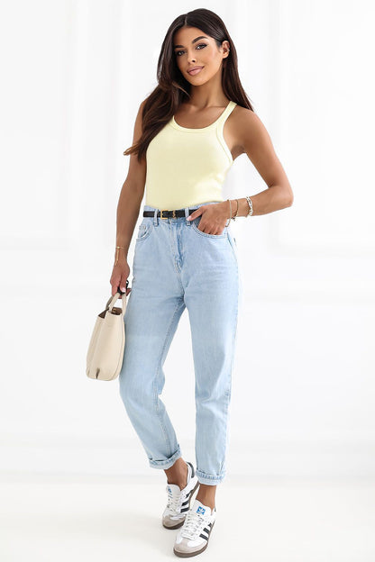  Koszulka Top Model RV-TP-A1363.01P Light Yellow - Rue Paris 