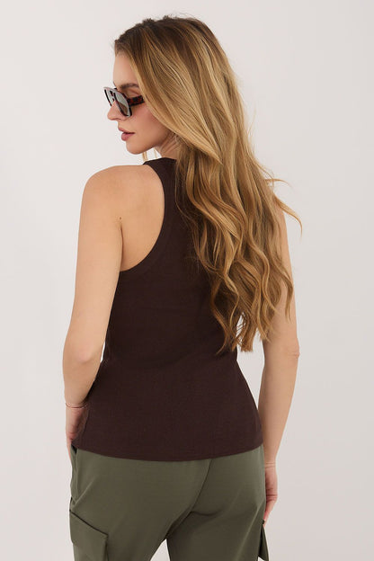  Koszulka Top Model RV-TP-A1363.01P Dark Brown - Rue Paris 