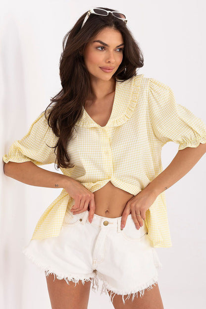   Koszula Damska Model MI-KS-3927671.05P Light Yellow - Italy Moda 