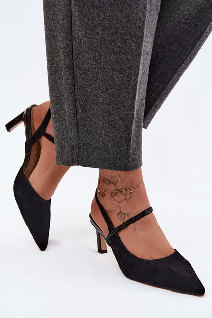  Sandały Model DA CR61-3048 Black Zamsz - Step in style 