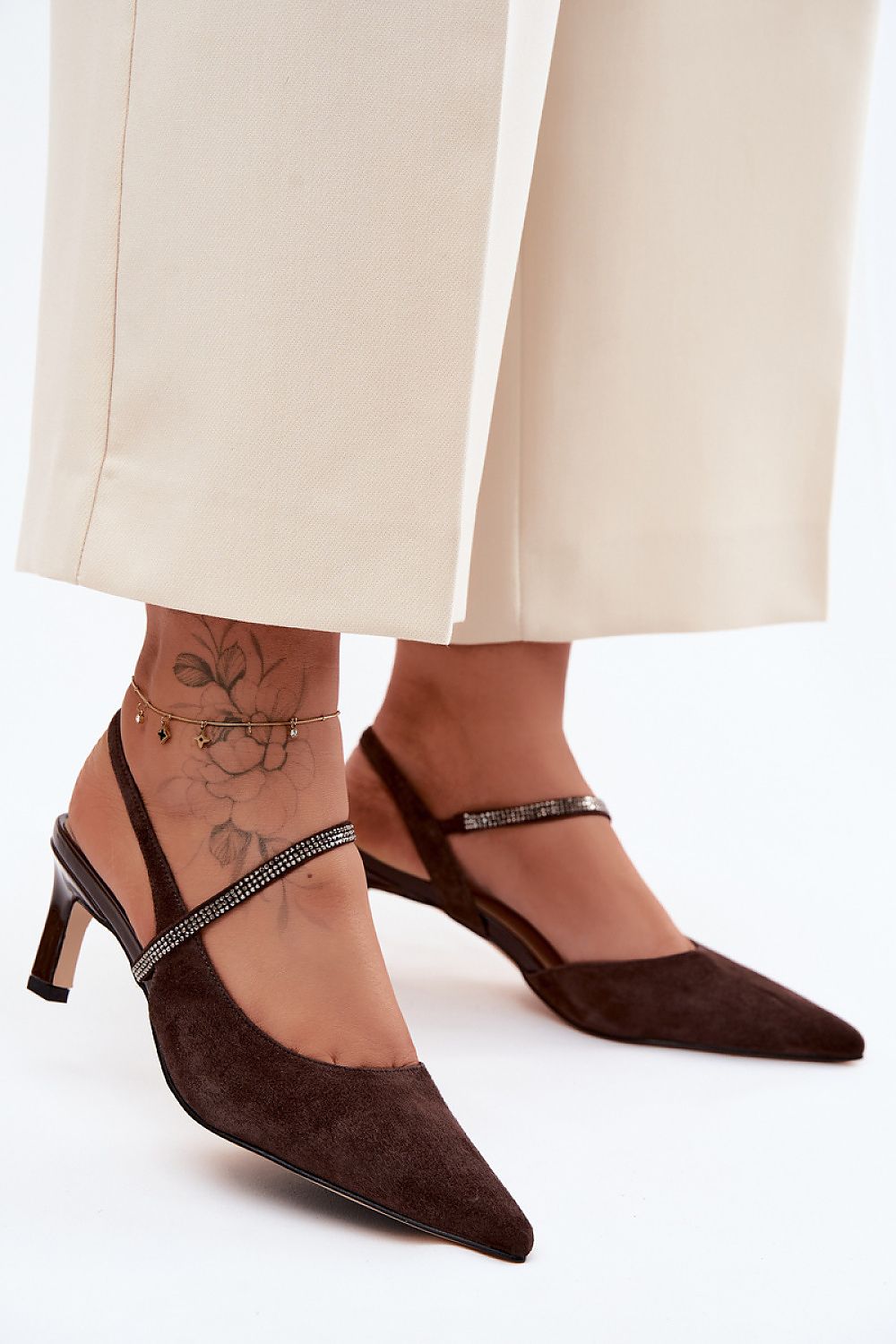  Sandały Model DA CR61-3048 Czekolada Zamsz - Step in style 