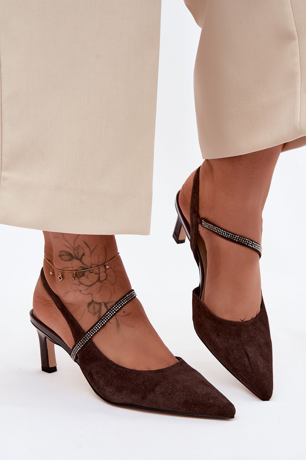  Sandały Model DA CR61-3048 Czekolada Zamsz - Step in style 