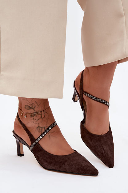  Sandały Model DA CR61-3048 Czekolada Zamsz - Step in style 