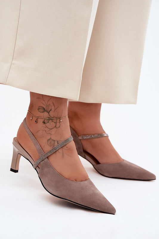  Sandały Model DA CR61-3048 Beige Zamsz - Step in style 