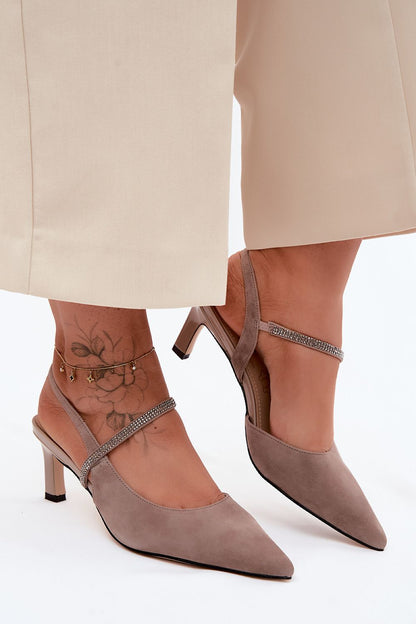  Sandały Model DA CR61-3048 Beige Zamsz - Step in style 