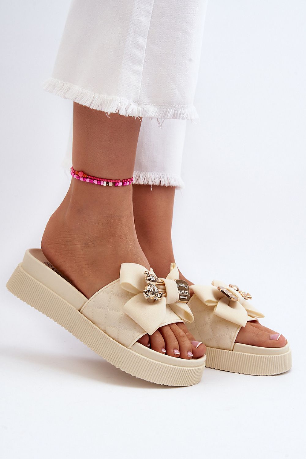  Sandał Klapki Modele Katterina SP50-3/BG146P Beige - Step in style 