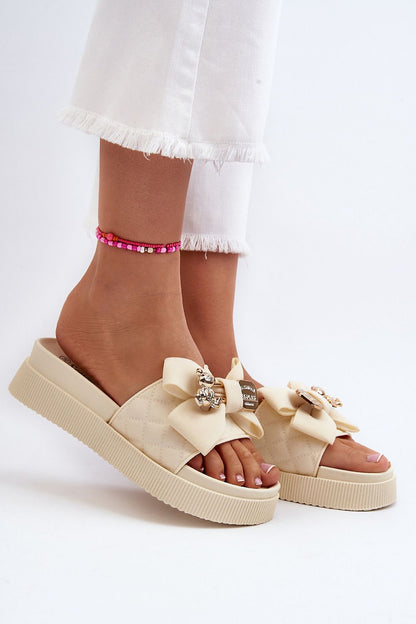  Sandał Klapki Modele Katterina SP50-3/BG146P Beige - Step in style 