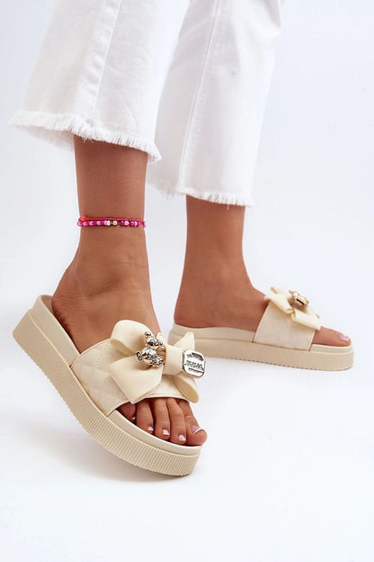  Sandał Klapki Modele Katterina SP50-3/BG146P Beige - Step in style 