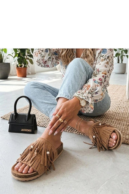  Sandał Klapki Model Flamres Florence XQ-003 Light Camel Light Beige - Solea 