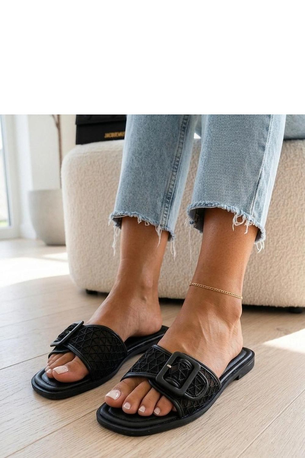  Sandał Klapki Model Sibyl SD2140-1 Black - Solea 