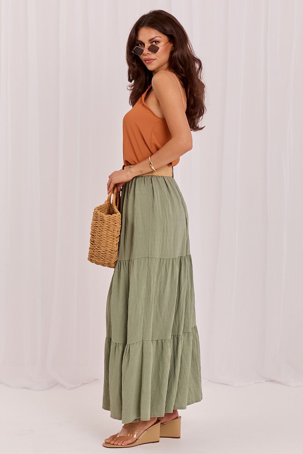  Spódnica Model MO-SD-25013.27 Khaki - Italy Moda 