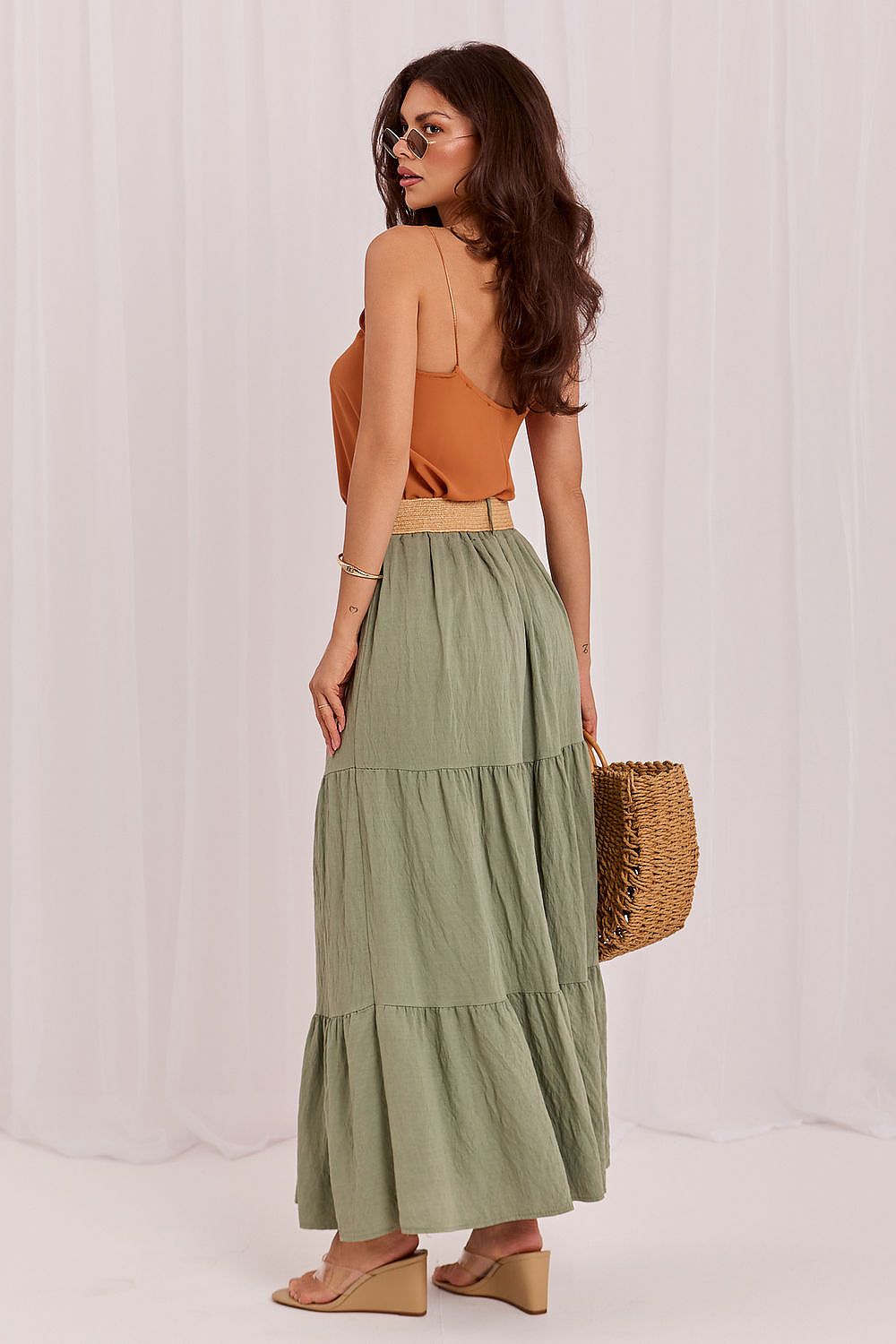  Spódnica Model MO-SD-25013.27 Khaki - Italy Moda 
