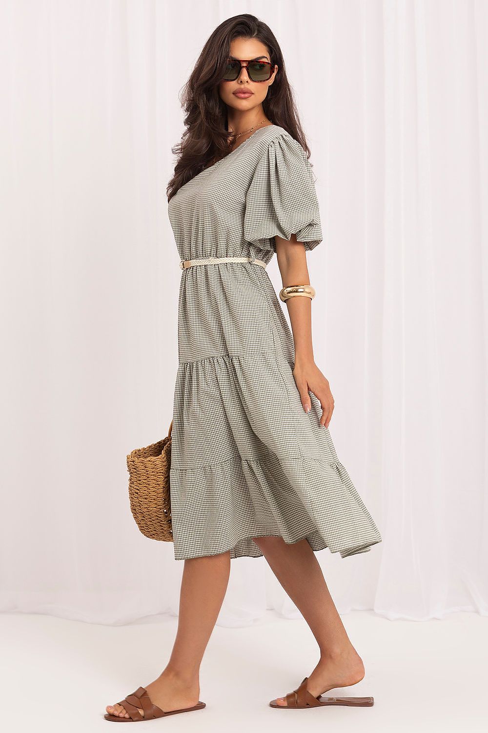  Sukienka Model MO-SK-8849.78 Khaki - Italy Moda 
