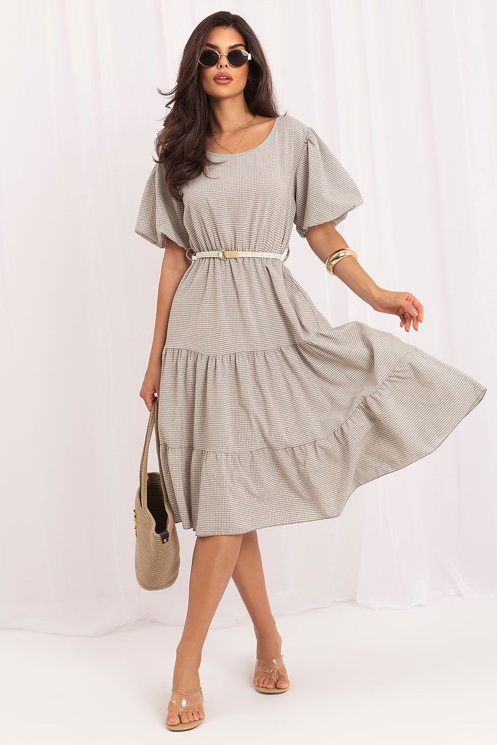  Sukienka Model MO-SK-8849.78 Beige - Italy Moda 