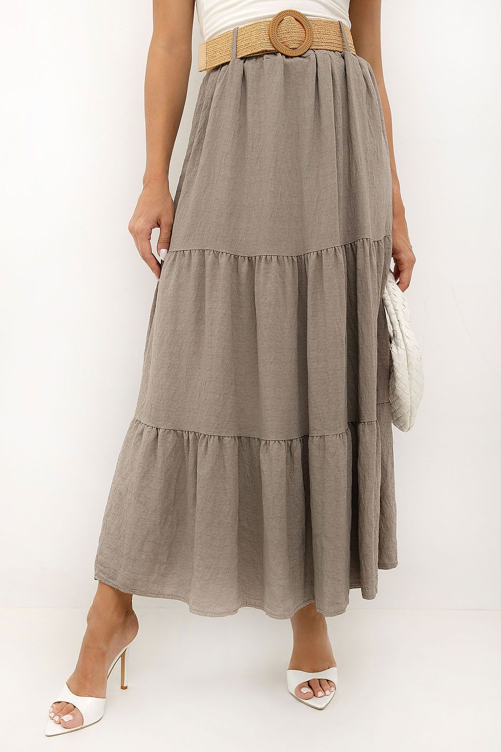  Spódnica Model MO-SD-25013.48 Dark Beige - Italy Moda 