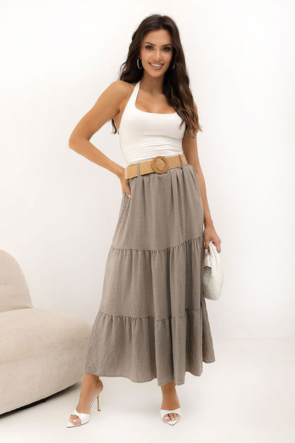  Spódnica Model MO-SD-25013.48 Dark Beige - Italy Moda 
