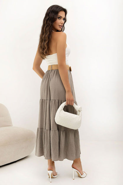  Spódnica Model MO-SD-25013.48 Dark Beige - Italy Moda 