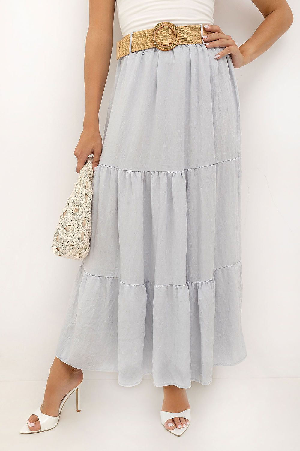  Spódnica Model MO-SD-25013.48 Light Grey - Italy Moda 