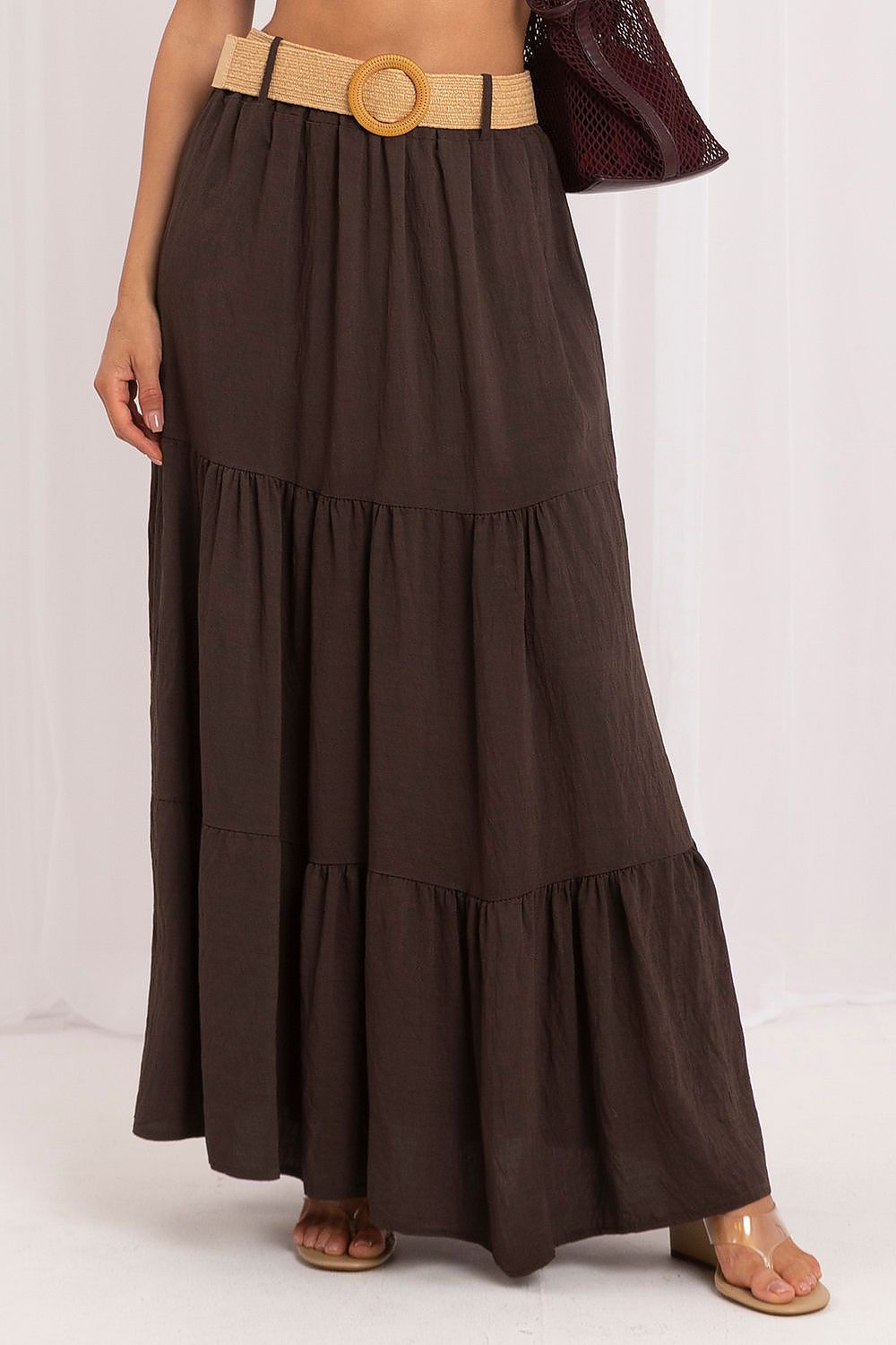  Spódnica Model MO-SD-25013.48 Dark Brown - Italy Moda 