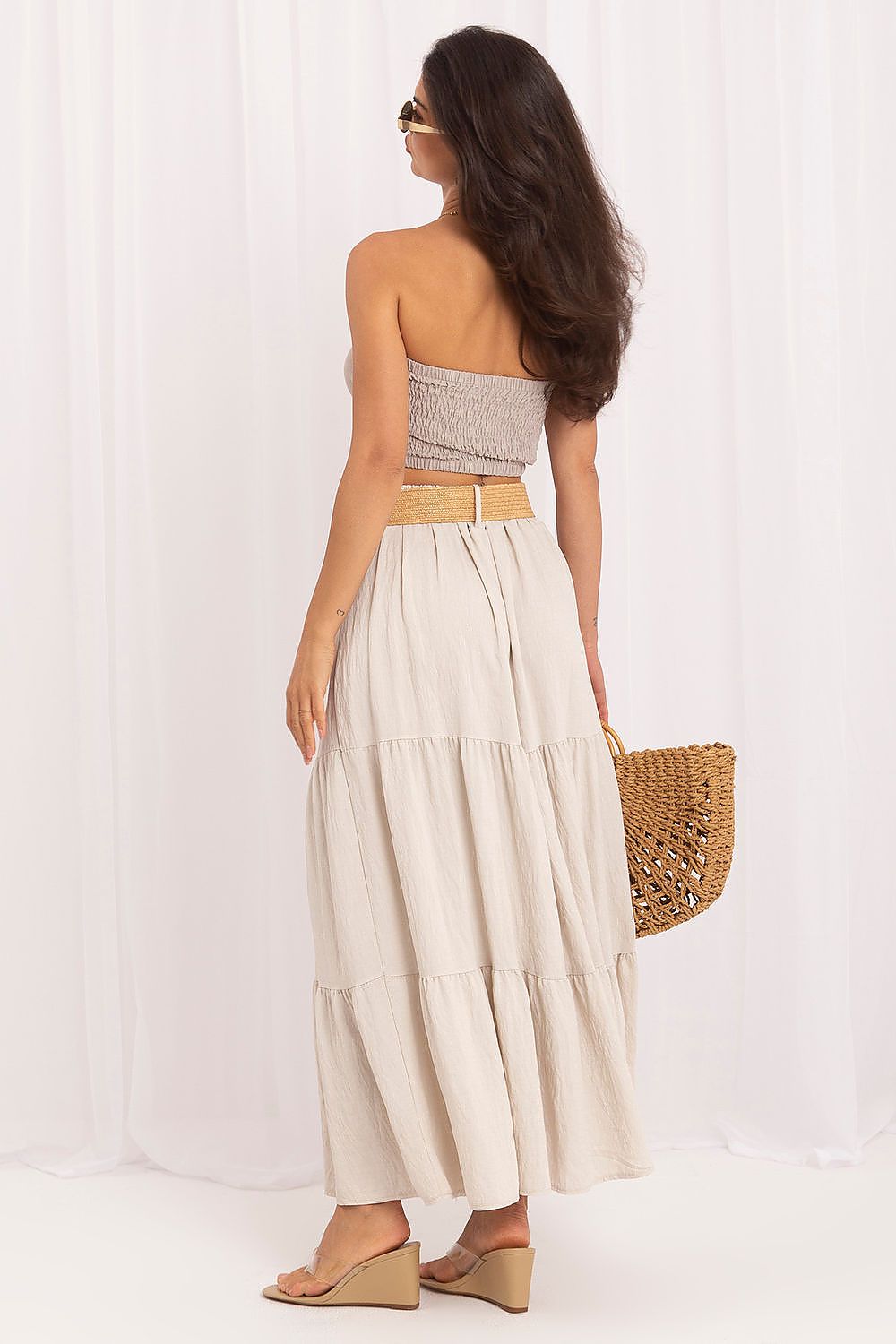  Spódnica Model MO-SD-25013.48 Light Beige - Italy Moda 