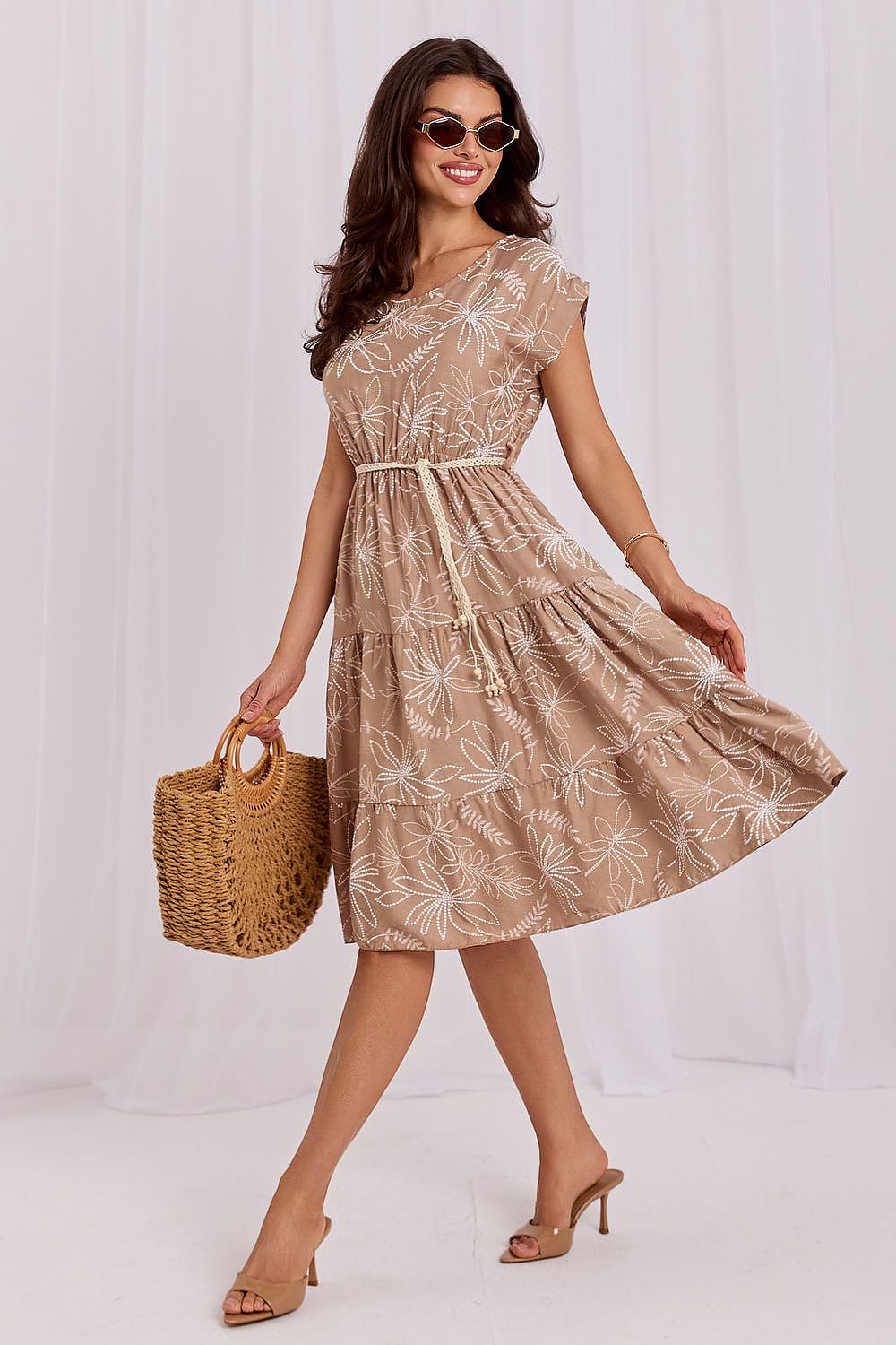  Sukienka Model MO-SK-7689.86 Dark Beige - Italy Moda 