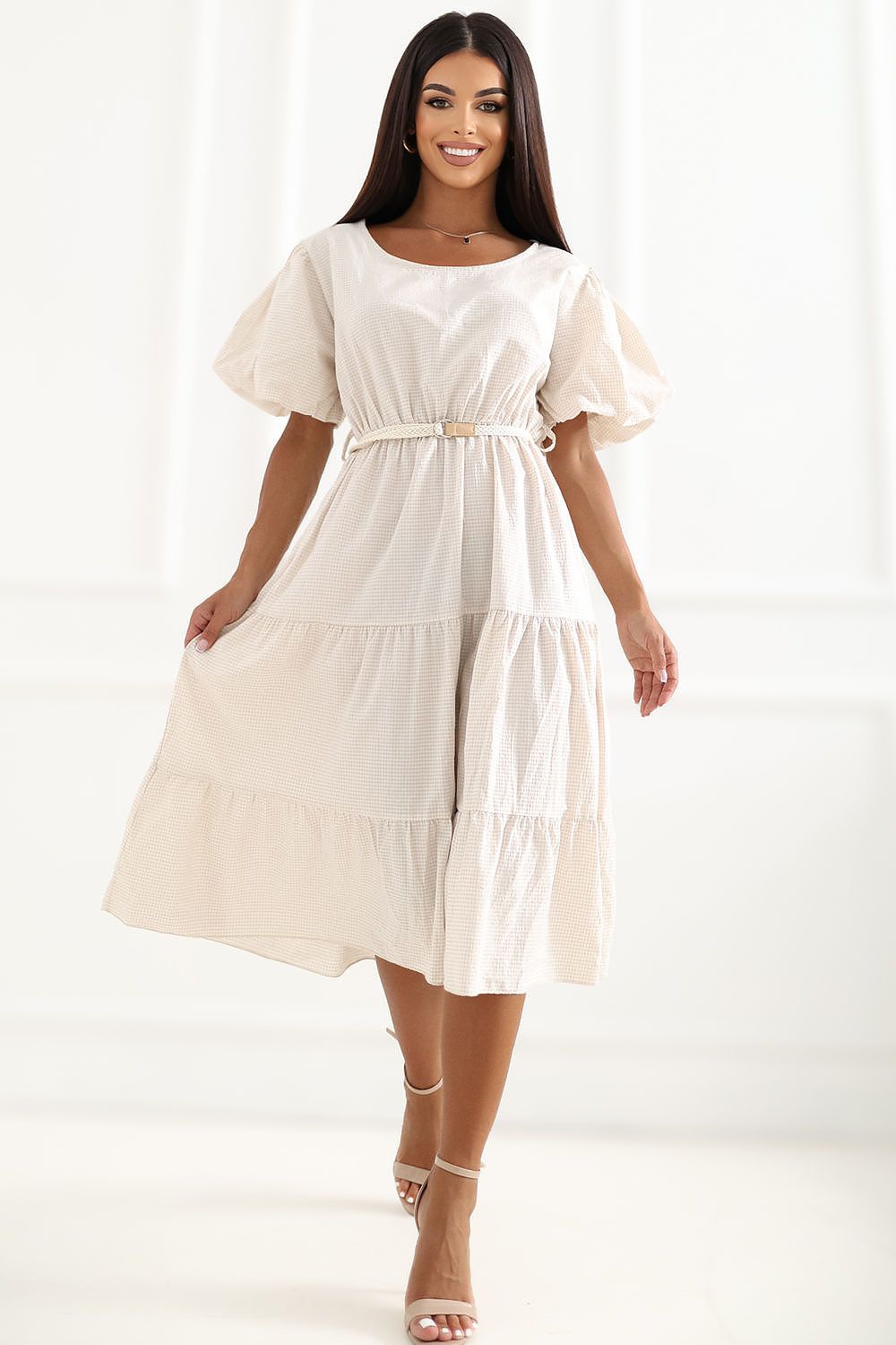  Sukienka Model MO-SK-8849.78 Light Beige - Italy Moda 