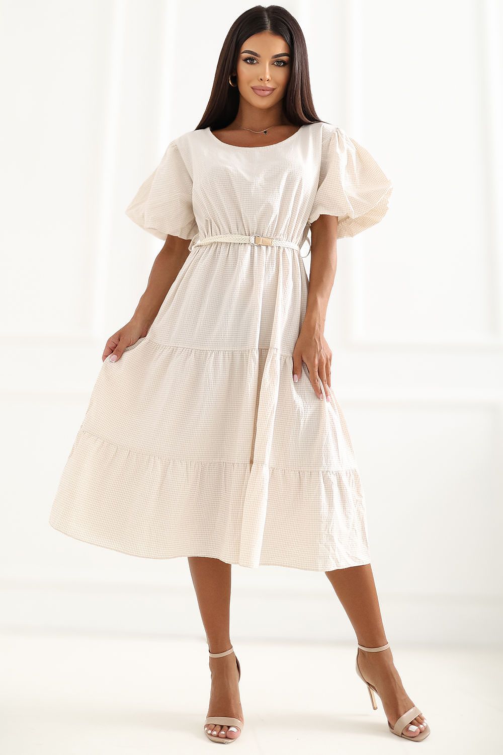  Sukienka Model MO-SK-8849.78 Light Beige - Italy Moda 