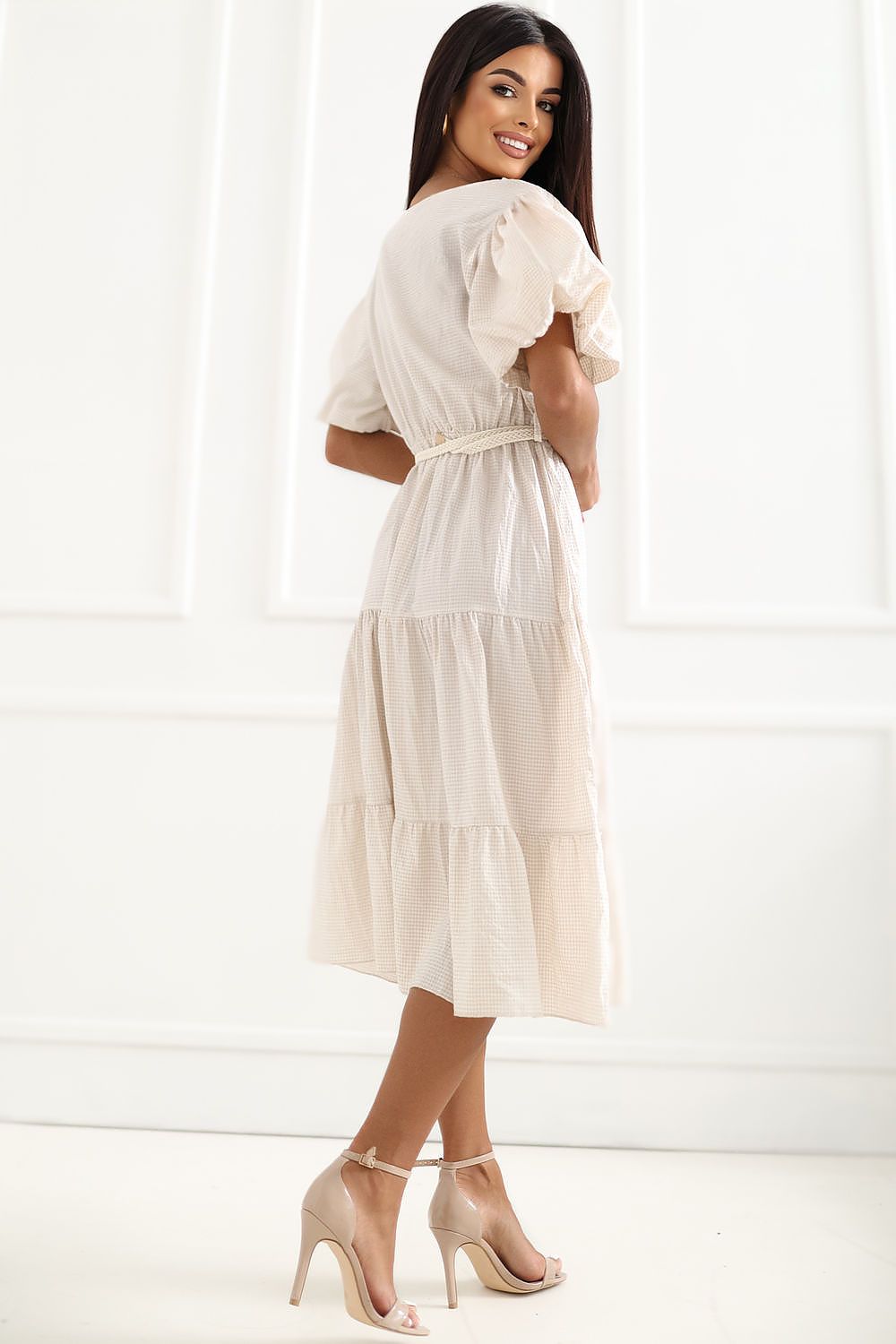  Sukienka Model MO-SK-8849.78 Light Beige - Italy Moda 
