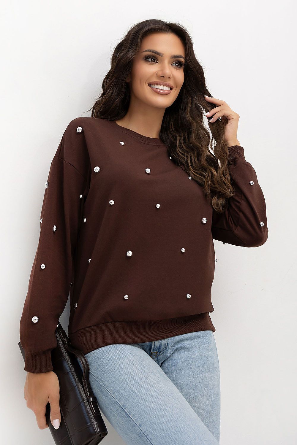  Bluza Damska Model IR-BL-R2697.04P Brown - Italy Moda 