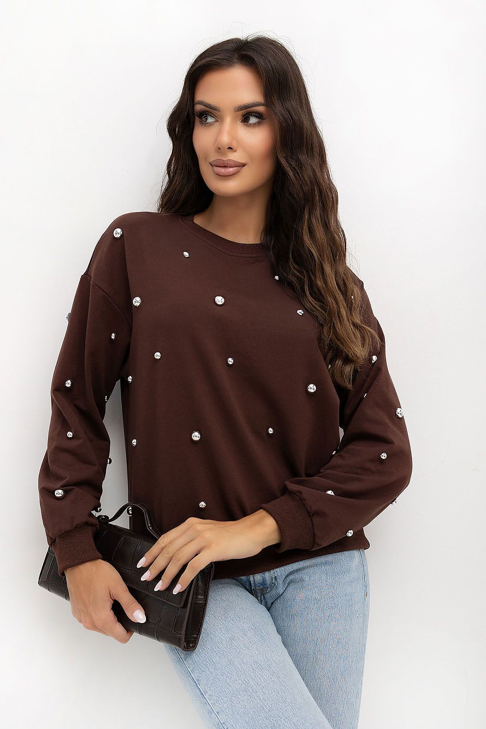   Bluza Damska Model IR-BL-R2697.04P Brown - Italy Moda 
